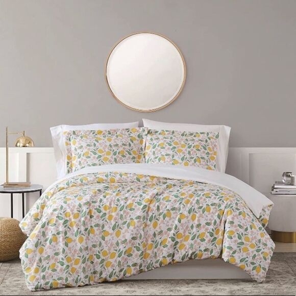Brooklyn Loom Lemon 🍋 Tree Comforter Set, Twin, Verbena 100% cotton - Picture 1 of 9